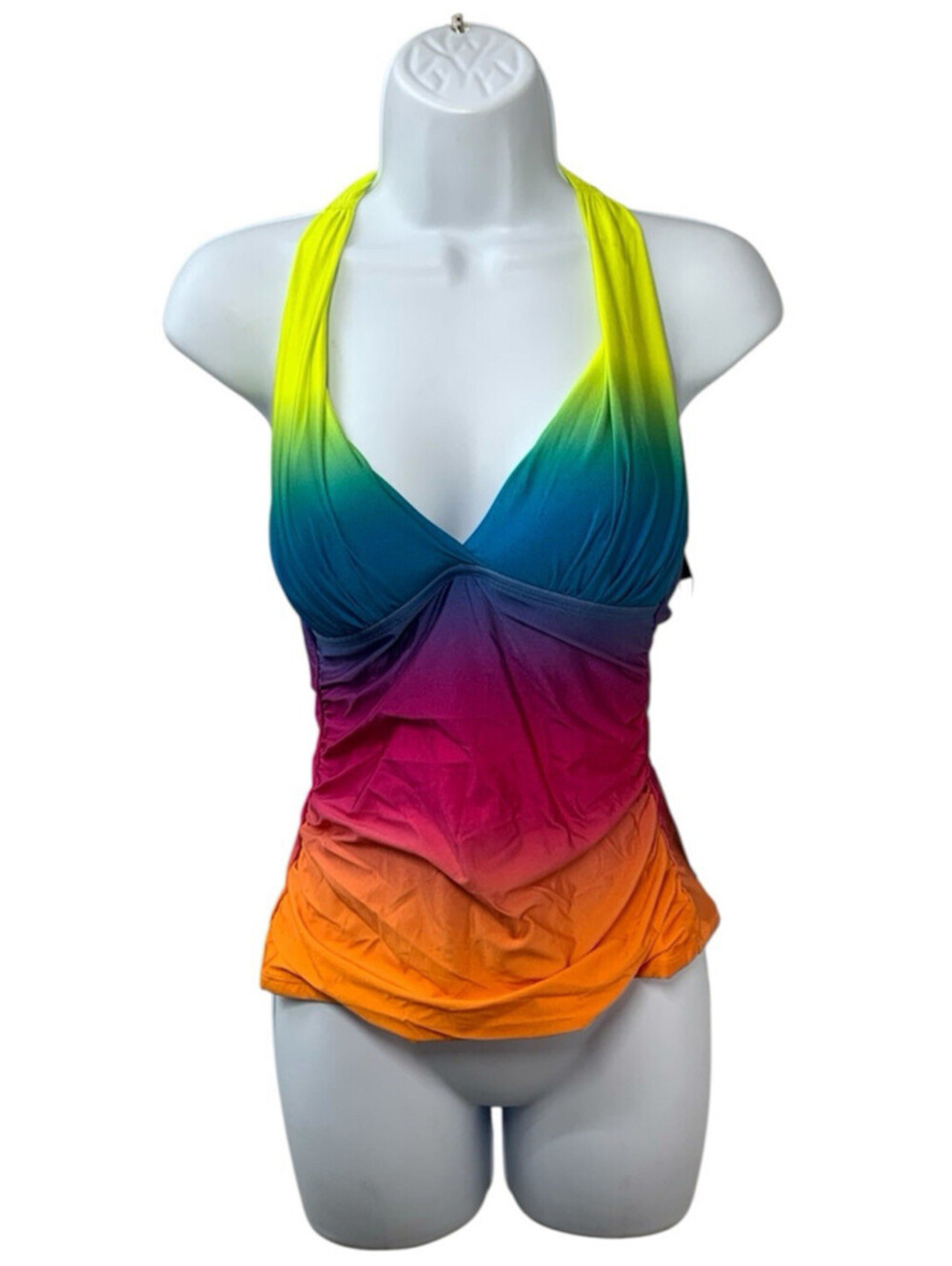 La Blanca Women's V-Neck Halter Tankini Swimsuit Top Swimwear Full Coverage 6